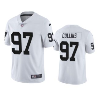 Men's #97 Maliek Collins Las Vegas Raiders Vapor Limited Jersey Stitched White