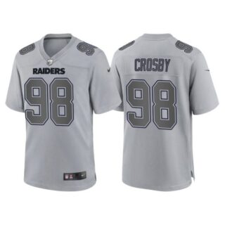 Youth Las Vegas Raiders Maxx Crosby Gray Atmosphere Fashion Stitched Jersey