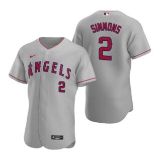 Men's Andrelton Simmons Los Angeles Angels Flex Base Jersey Gray