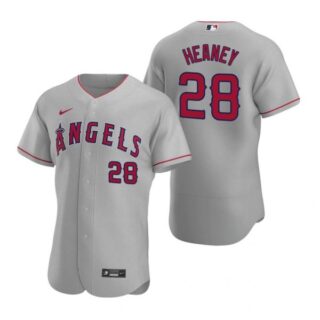 Men's Andrew Heaney Los Angeles Angels Flex Base Jersey Gray