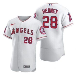 Men's Andrew Heaney Los Angeles Angels Flex Base Jersey White