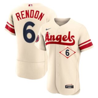 Men's Flex Base Los Angeles Angels Anthony Rendon 2022 City Connect Cream Stitched Jersey