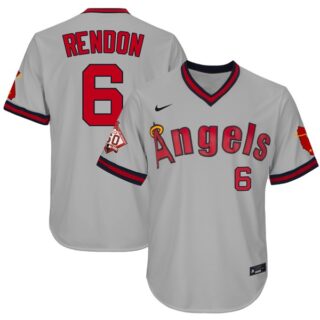 Men's Anthony Rendon Los Angeles Angels 1970 Throwback Jersey - Stitched Gray