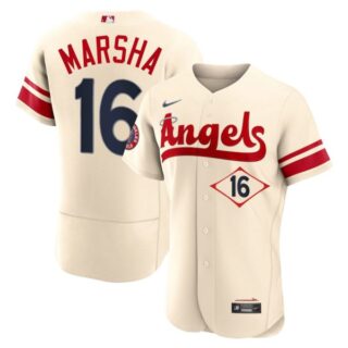 Men's Flex Base Los Angeles Angels Brandon Marsha 2022 City Connect Cream Stitched Jersey
