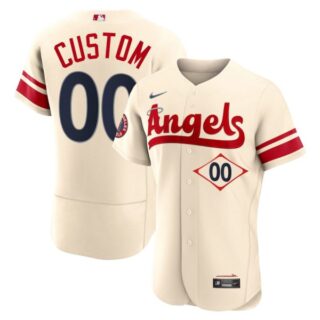 Men's Flex Base Los Angeles Angels Custom 2022 City Connect Cream Stitched Jersey