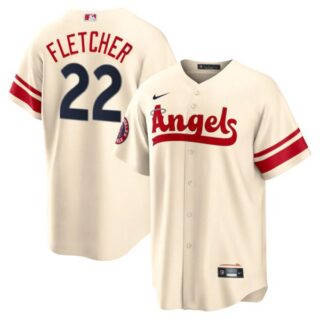 Youth Los Angeles Angels David Fletcher 2022 City Connect Cream Stitched Jersey