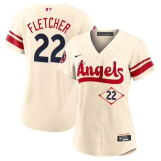 Women's Los Angeles Angels David Fletcher City Connect Special Edition Cream Stitched Jersey