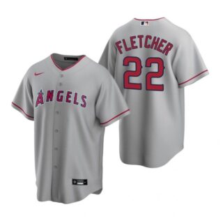 Men's David Fletcher Los Angeles Angels Cool Base Jersey Gray
