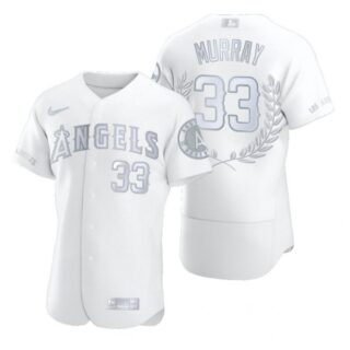 Men's Eddie Murray Los Angeles Angels Flex Base Jersey White Award