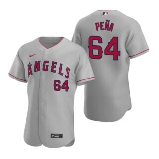 Men's Felix Pena Los Angeles Angels Flex Base Jersey Gray