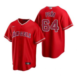 Men's Felix Pena Los Angeles Angels Cool Base Jersey Red