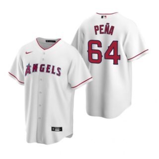 Men's Felix Pena Los Angeles Angels Cool Base Jersey White