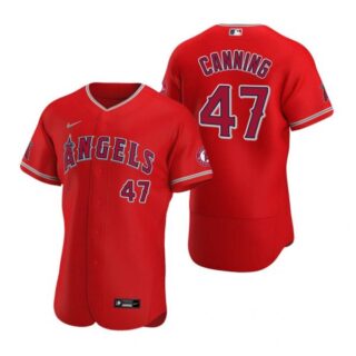 Men's Griffin Canning Los Angeles Angels Flex Base Jersey Red
