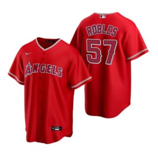 Men's Hansel Robles Los Angeles Angels Cool Base Jersey Red