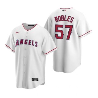 Men's Hansel Robles Los Angeles Angels Cool Base Jersey White