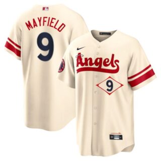 Men's Los Angeles Angels Jack Mayfield City Connect Special Edition Cream Stitched Jersey