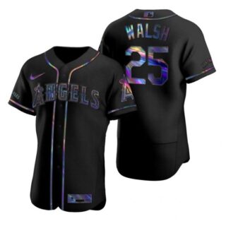 Men's Jared Walsh Los Angeles Angels Flex Base Jersey Black Holographic