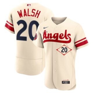 Men's Flex Base Los Angeles Angels Jared Walsh 2022 City Connect Cream Stitched Jersey