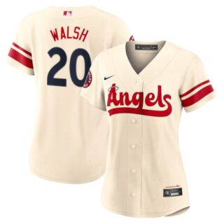 Women's Los Angeles Angels Jared Walsh 2022 City Connect Cream Stitched Jersey