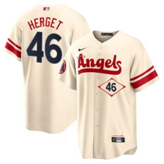 Men's Los Angeles Angels Jimmy Herget City Connect Special Edition Cream Stitched Jersey
