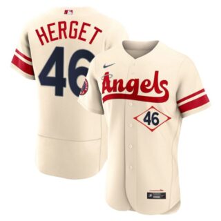 Men's Flex Base Los Angeles Angels Jimmy Herget 2022 City Connect Cream Stitched Jersey