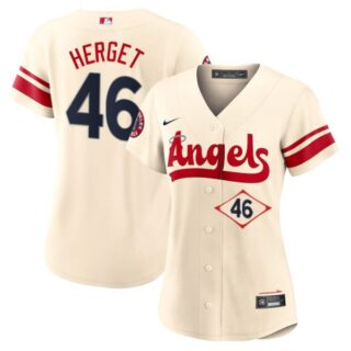 Women's Los Angeles Angels Jimmy Herget City Connect Special Edition Cream Stitched Jersey