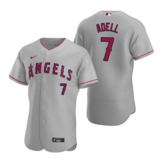 Men's Jo Adell Los Angeles Angels Flex Base Jersey Gray