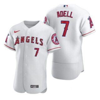 Men's Jo Adell Los Angeles Angels Flex Base Jersey White