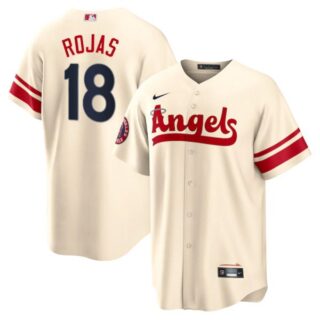 Men's Cool Base Los Angeles Angels Jose Rojas 2022 City Connect Cream Stitched Jersey
