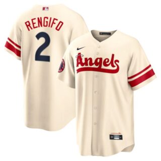 Men's Cool Base Los Angeles Angels Luis Rengifo 2022 City Connect Cream Stitched Jersey