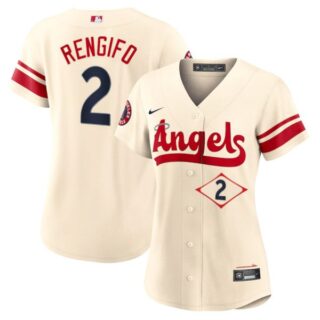 Women's Los Angeles Angels Luis Rengifo City Connect Special Edition Cream Stitched Jersey
