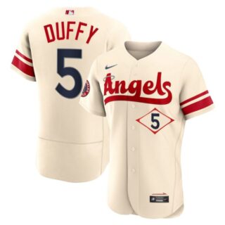 Men's Flex Base Los Angeles Angels Matt Duffy 2022 City Connect Cream Stitched Jersey