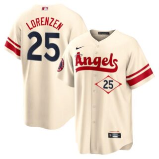 Men's Los Angeles Angels Michael Lorenzen City Connect Special Edition Cream Stitched Jersey