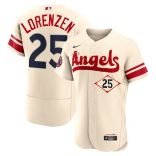 Men's Flex Base Los Angeles Angels Michael Lorenzen 2022 City Connect Cream Stitched Jersey