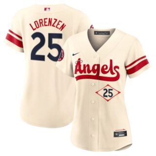 Women's Los Angeles Angels Michael Lorenzen City Connect Special Edition Cream Stitched Jersey