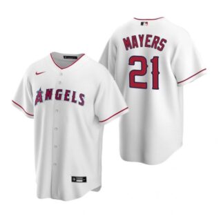Men's Mike Mayers Los Angeles Angels Cool Base Jersey White