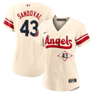 Women's Los Angeles Angels Patrick Sandoval City Connect Special Edition Cream Stitched Jersey