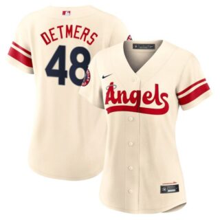 Women's Los Angeles Angels Reid Detmers 2022 City Connect Cream Stitched Jersey