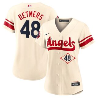 Women's Los Angeles Angels Reid Detmers City Connect Special Edition Cream Stitched Jersey