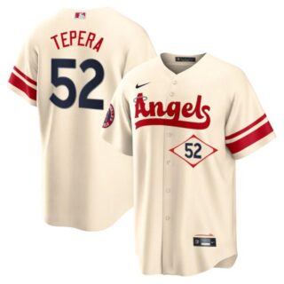 Men's Los Angeles Angels Ryan Tepera City Connect Special Edition Cream Stitched Jersey