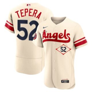 Men's Flex Base Los Angeles Angels Ryan Tepera 2022 City Connect Cream Stitched Jersey