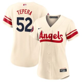 Women's Los Angeles Angels Ryan Tepera 2022 City Connect Cream Stitched Jersey