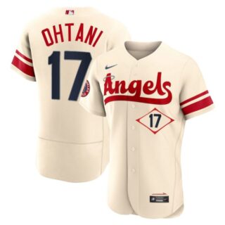 Men's Flex Base Los Angeles Angels Shohei Ohtani 2022 City Connect Cream Stitched Jersey