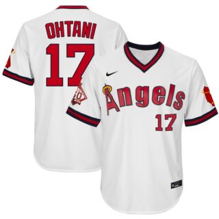 Men's Shohei Ohtani Los Angeles Angels 1970 Throwback Jersey - Stitched White