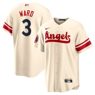 Men's Cool Base Los Angeles Angels Taylor Ward 2022 City Connect Cream Stitched Jersey