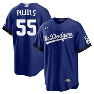 Men's - Cool Base Albert Pujols Los Angeles Dodgers 2021 City Connect Stitched Jersey