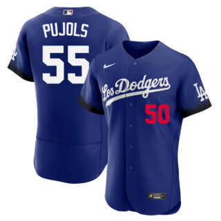 Men's - Flex Base Albert Pujols Los Angeles Dodgers 2021 City Connect Stitched Jersey