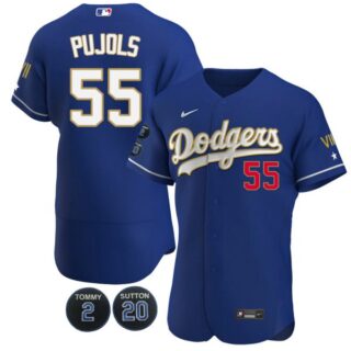 Men's Los Angeles Dodgers Albert Pujols Flex Base Jersey - Stitched Gold
