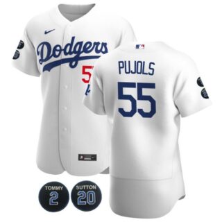 Men's Los Angeles Dodgers Albert Pujols Flex Base Jersey - Stitched White