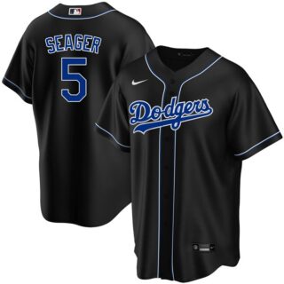 Men's - Cool Base Corey Seager Los Angeles Dodgers Black Fashion Jersey Stitched